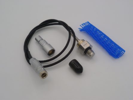 Photo d'un capteur de pression miniature membranne affleurante prkc avec un connecteur lemo en bout de cable